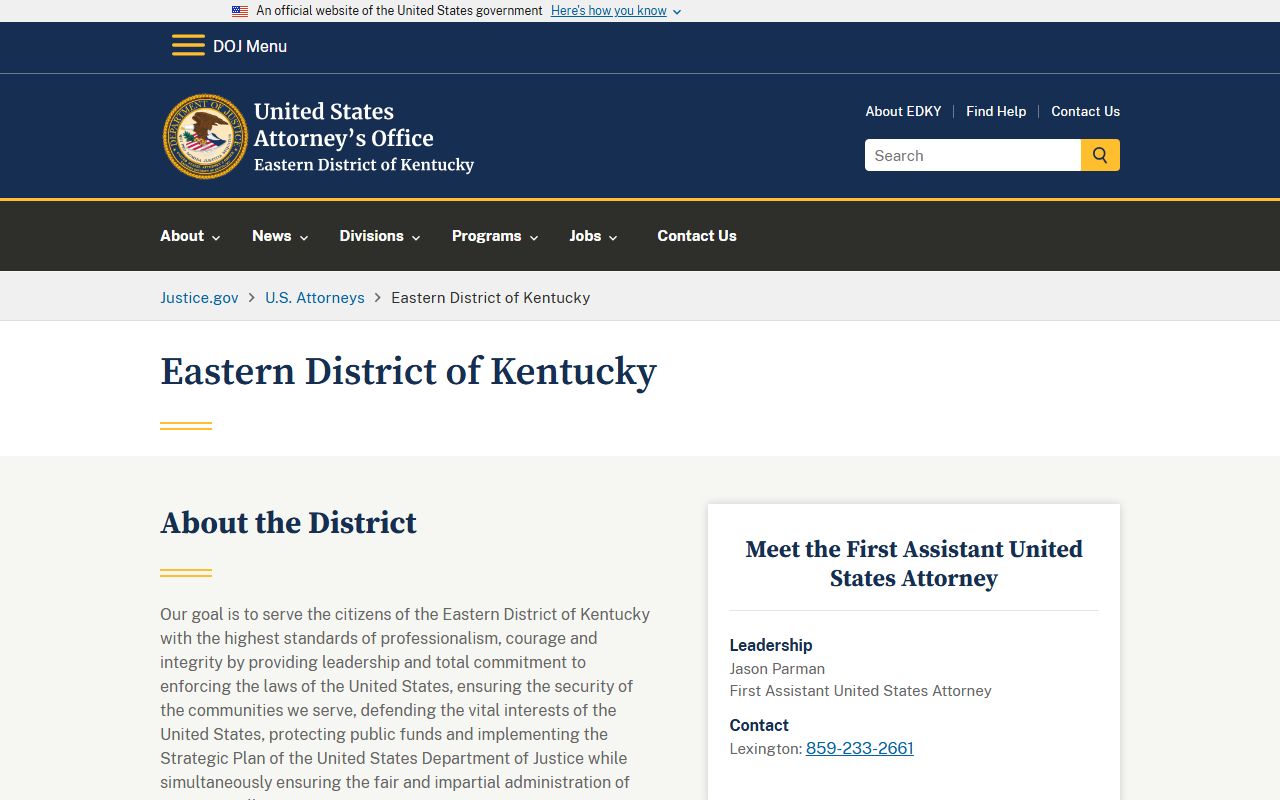 Magoffin County arrest records U.S. Attorney Eastern District Kentucky source