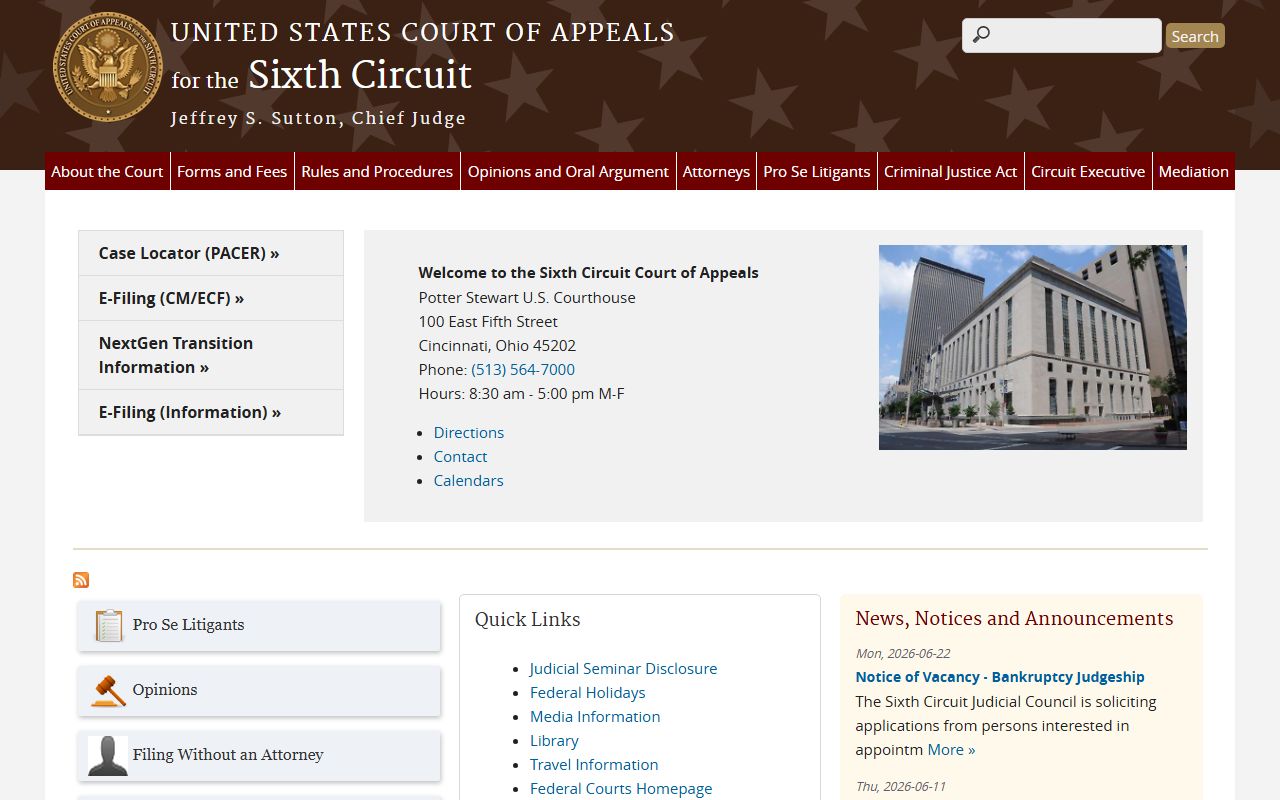 Magoffin County court dockets Sixth Circuit source