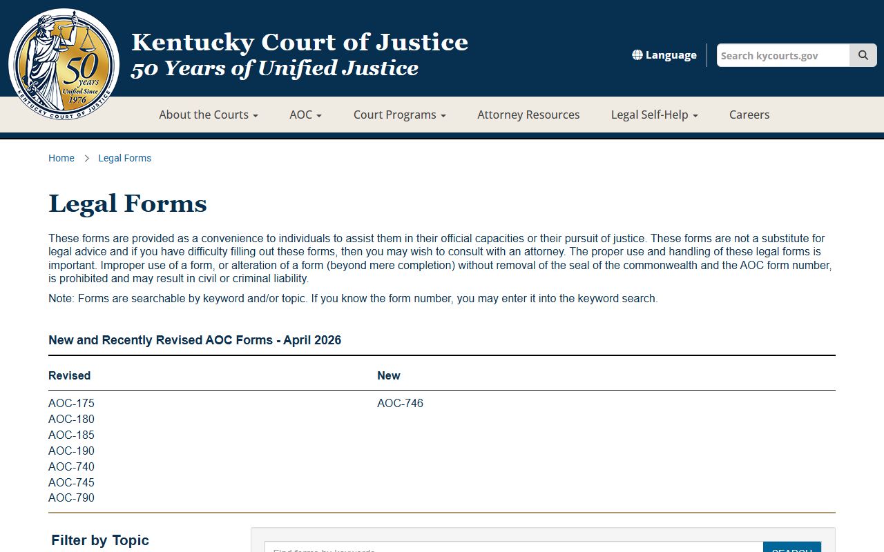 Magoffin County court records Kentucky Court of Justice legal forms source