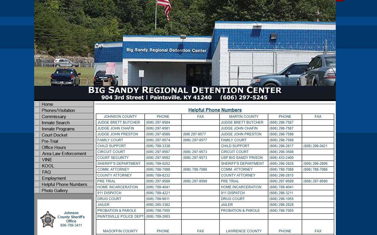 Magoffin County warrant records court and law enforcement phone table